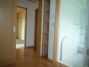洗面脱衣室の収納棚