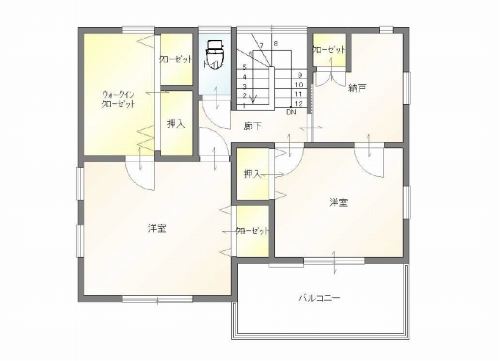 高田町・中古住宅の2階間取り図