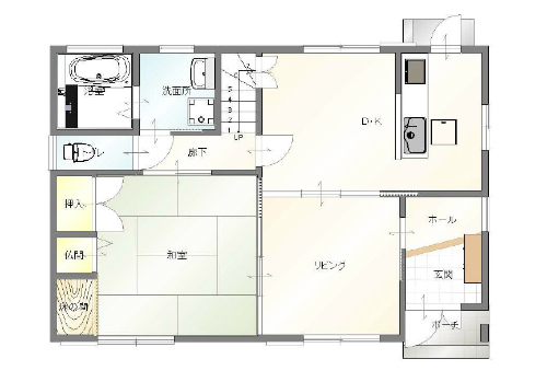 高田町・中古住宅の1階間取り図